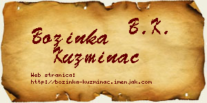 Božinka Kuzminac vizit kartica